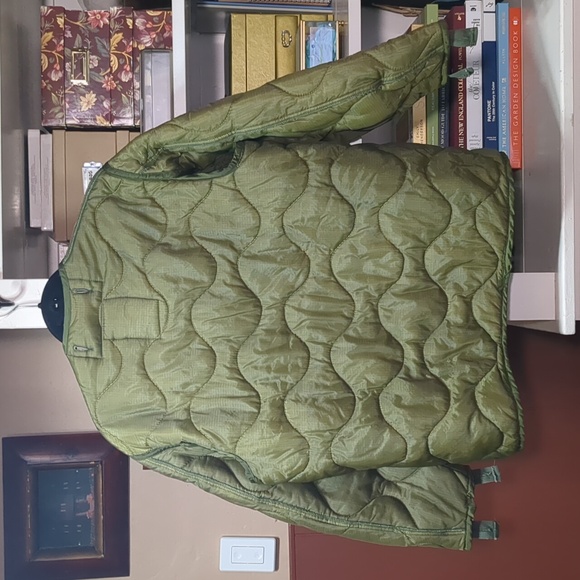 Vintage Military Surplus Green Quilted Jacket Liner Men's Size Small - Picture 6 of 6